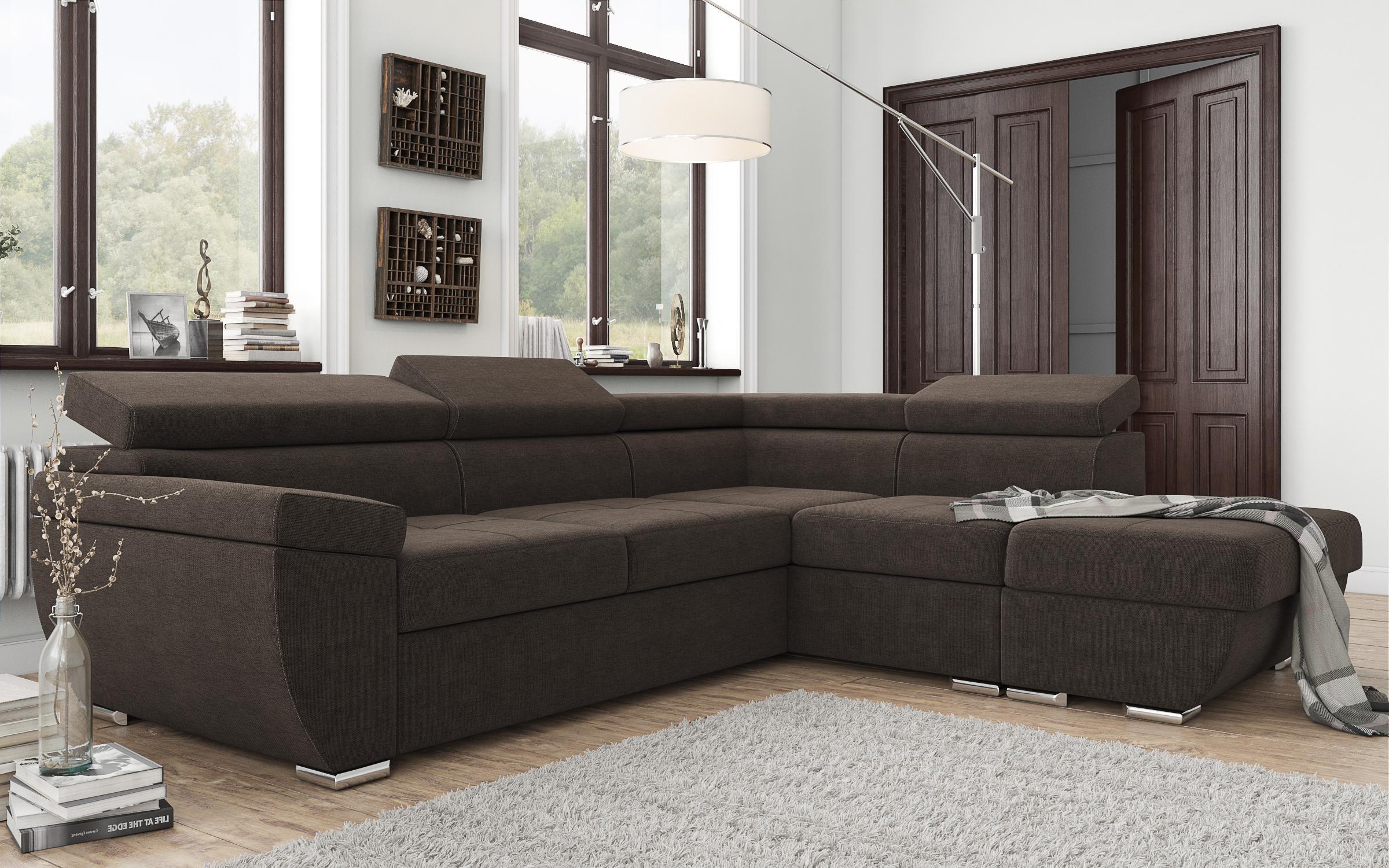 Γωνιακός καναπές – κρεβάτι  Dilan, καφέ  3